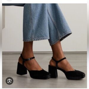 Reformation mirasol Black Velvet Platform Pumps 7 37